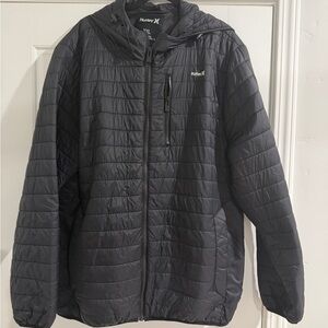 Hurley Charcoal Puffer Jacket for Men